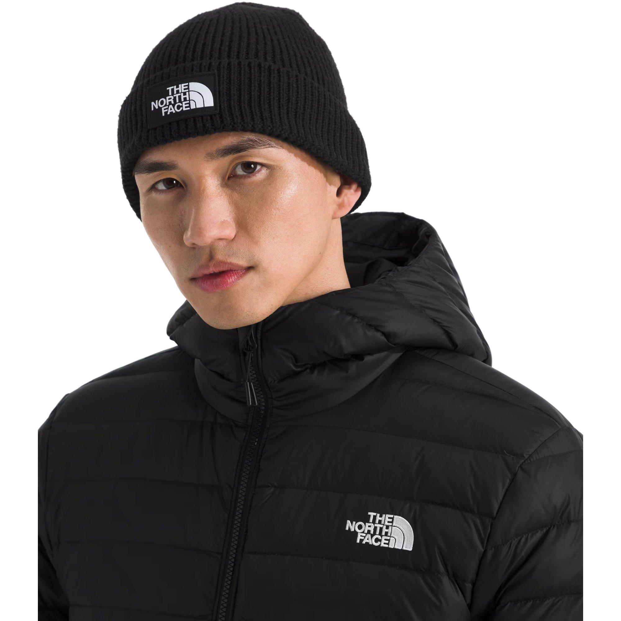 The North Face Logo Box Cuffed Beanie - BLACK
